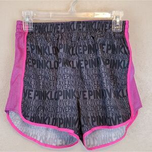 VS PINK Y2K Athletic Activewear Lined Jogging Drawstring Shimmer Shorts